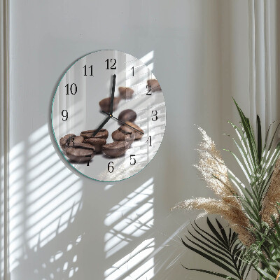 Wanduhr rund Kaffeebohnen