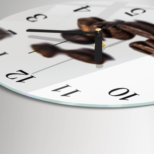 Wanduhr rund Kaffeebohnen