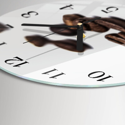 Wanduhr rund Kaffeebohnen