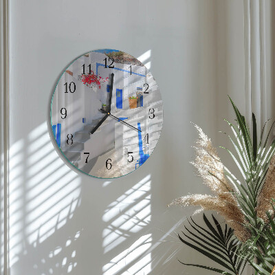 Wanduhr rund Santorini