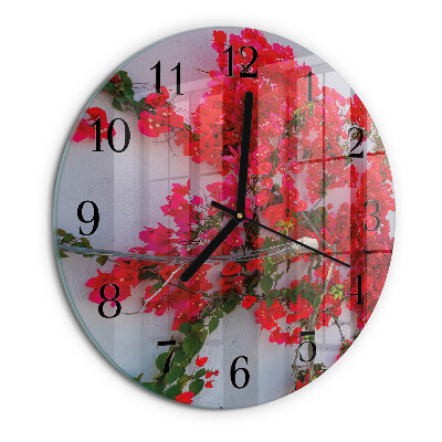 Wanduhr rund Blumen