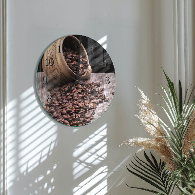 Wanduhr rund Kaffeebohnen