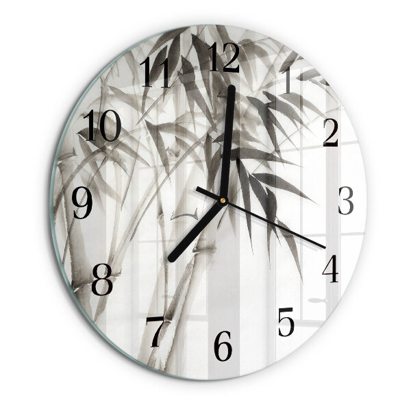 Wanduhr rund Bambus