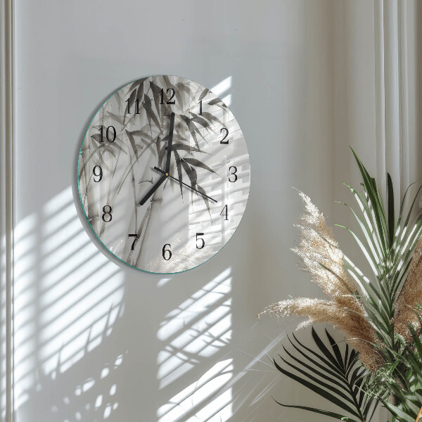 Wanduhr rund Bambus