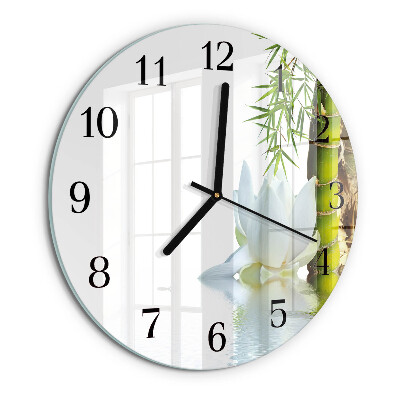 Wanduhr rund Bambus