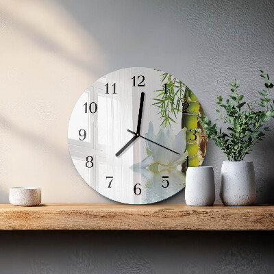 Wanduhr rund Bambus