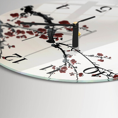 Wanduhr rund Blumen
