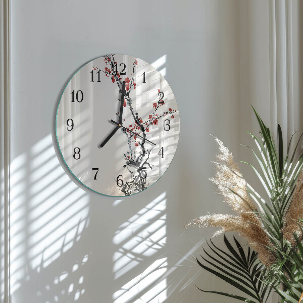 Wanduhr rund Blumen