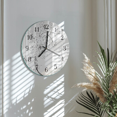 Wanduhr rund Blumen