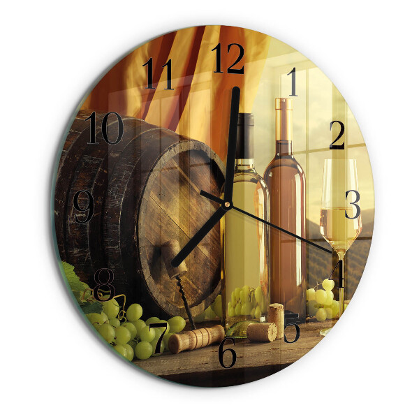 Wanduhr rund Weinfass