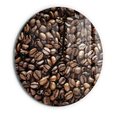 Wanduhr rund Kaffeebohnen