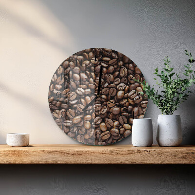 Wanduhr rund Kaffeebohnen
