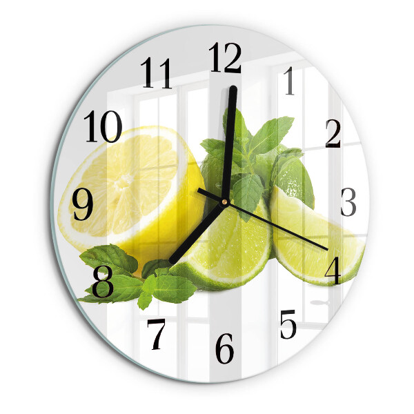 Wanduhr rund Zitronenminze