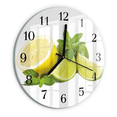 Wanduhr rund Zitronenminze