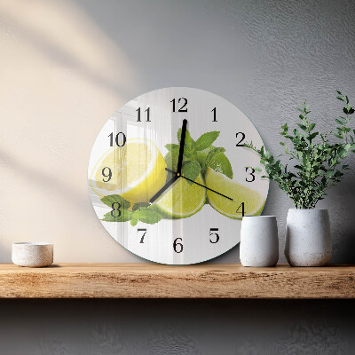 Wanduhr rund Zitronenminze