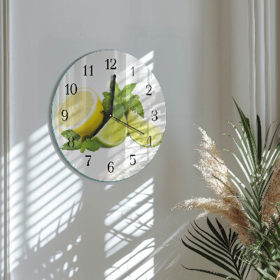 Wanduhr rund Zitronenminze