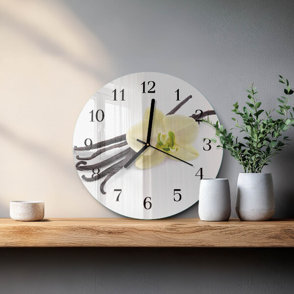 Wanduhr rund Vanille
