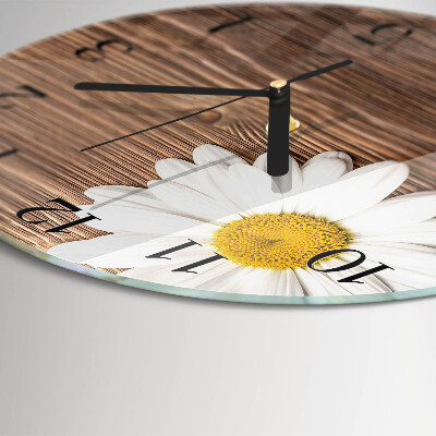 Wanduhr rund Gänseblümchen