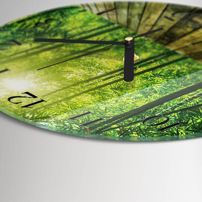 Wanduhr rund Bambus