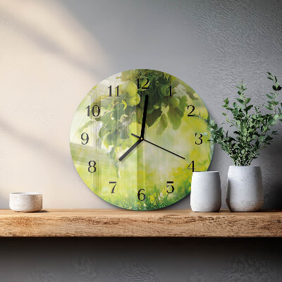 Wanduhr rund Apfelbaum