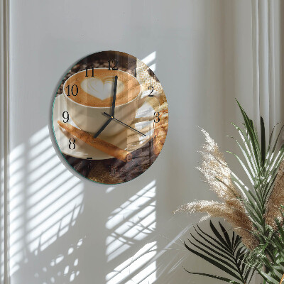 Wanduhr rund Kaffeeherz