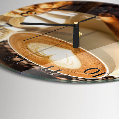 Wanduhr rund Kaffeeherz