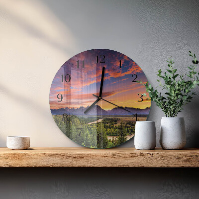 Wanduhr rund Landschaft