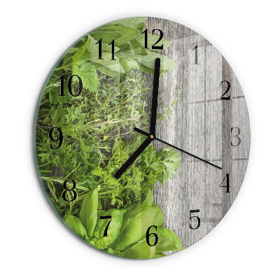 Wanduhr rund Kräuter