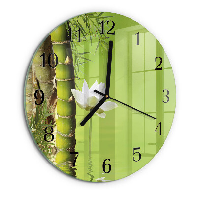 Wanduhr rund Bambus