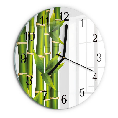 Wanduhr rund Bambus