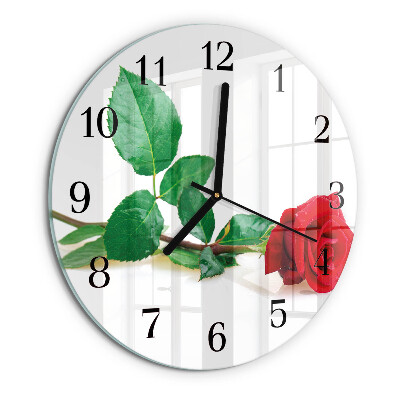 Wanduhr rund Rose