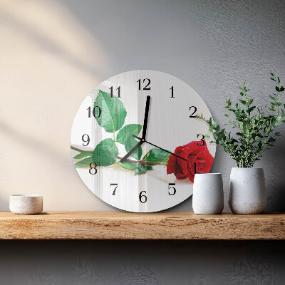 Wanduhr rund Rose