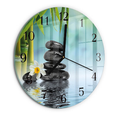 Wanduhr rund Steine