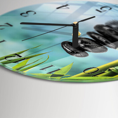 Wanduhr rund Steine