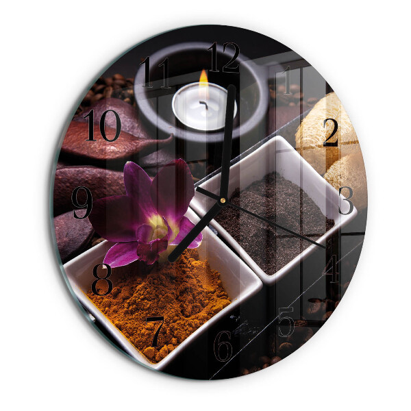 Wanduhr rund Orchidee