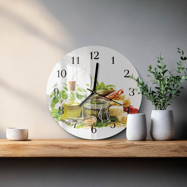 Wanduhr rund Nudeln mit Öl