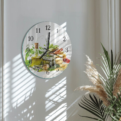 Wanduhr rund Nudeln mit Öl