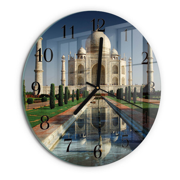 Wanduhr rund Taj Mahal