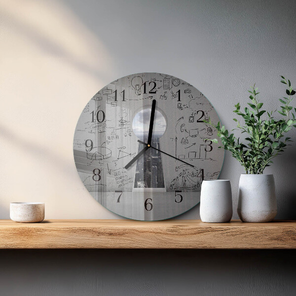 Wanduhr rund Schlüsselloch