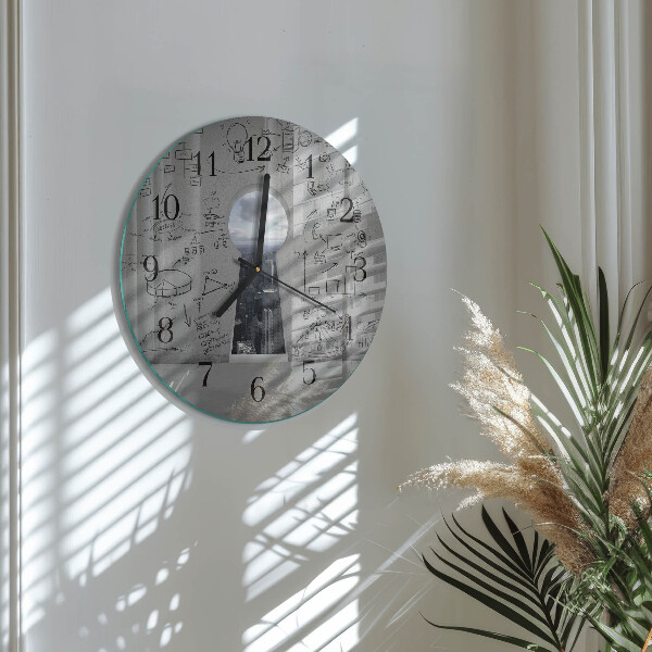Wanduhr rund Schlüsselloch