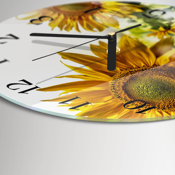 Wanduhr rund Sonnenblume