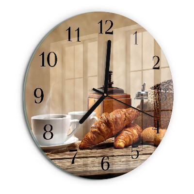 Wanduhr rund Croissants