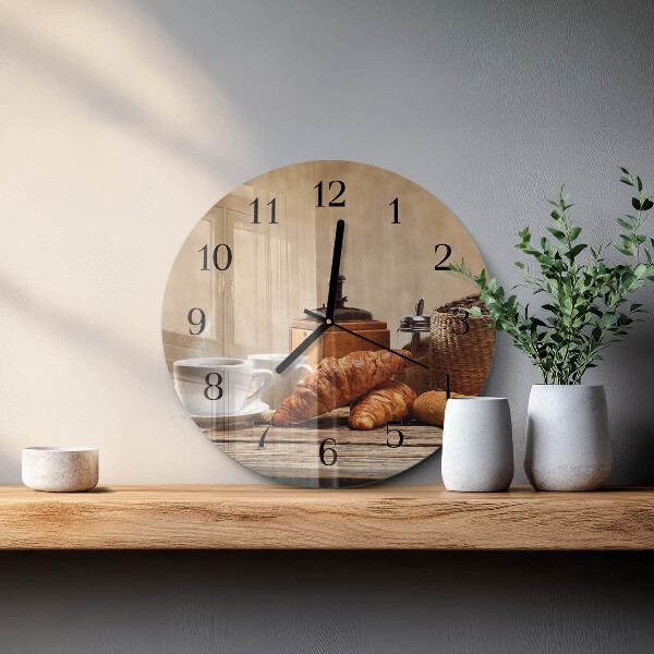 Wanduhr rund Croissants