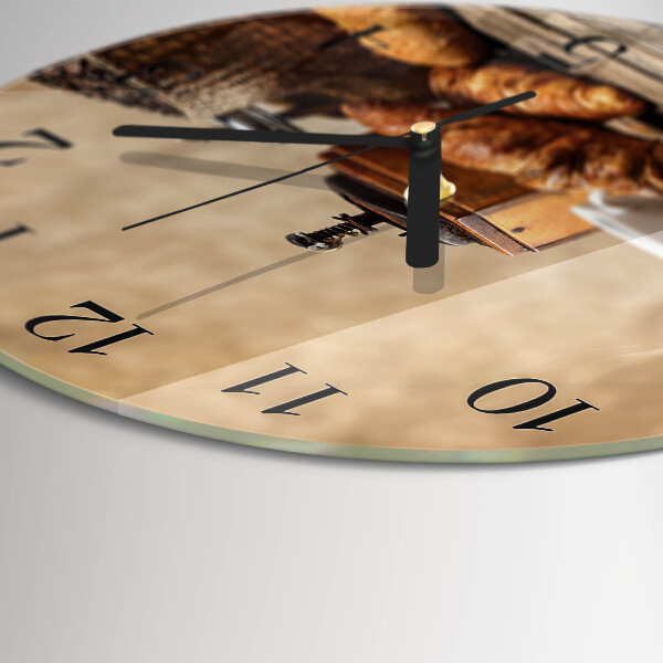 Wanduhr rund Croissants