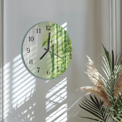 Wanduhr rund Bambus
