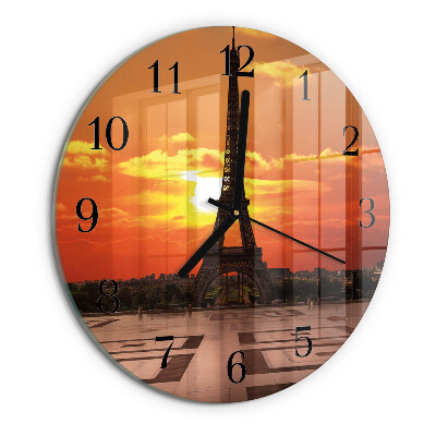 Wanduhr rund Eiffelturm