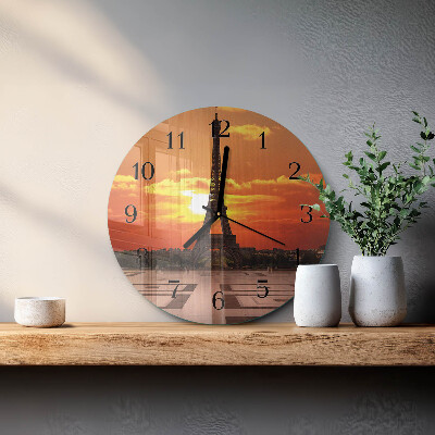 Wanduhr rund Eiffelturm