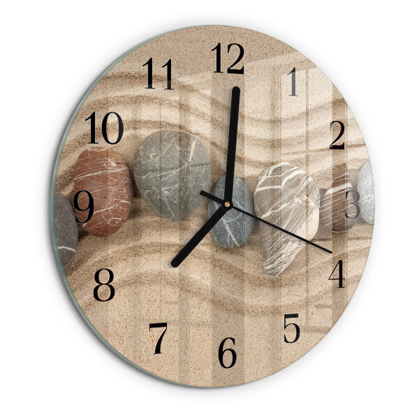 Wanduhr rund Steine ​​Sand