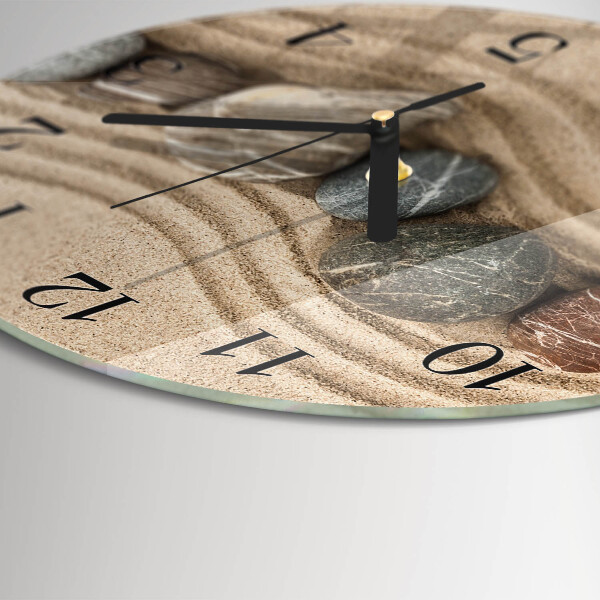 Wanduhr rund Steine ​​Sand