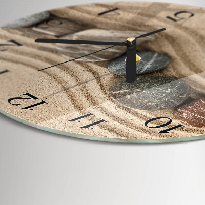 Wanduhr rund Steine ​​Sand